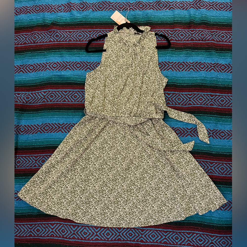Floral High Neckline Dress